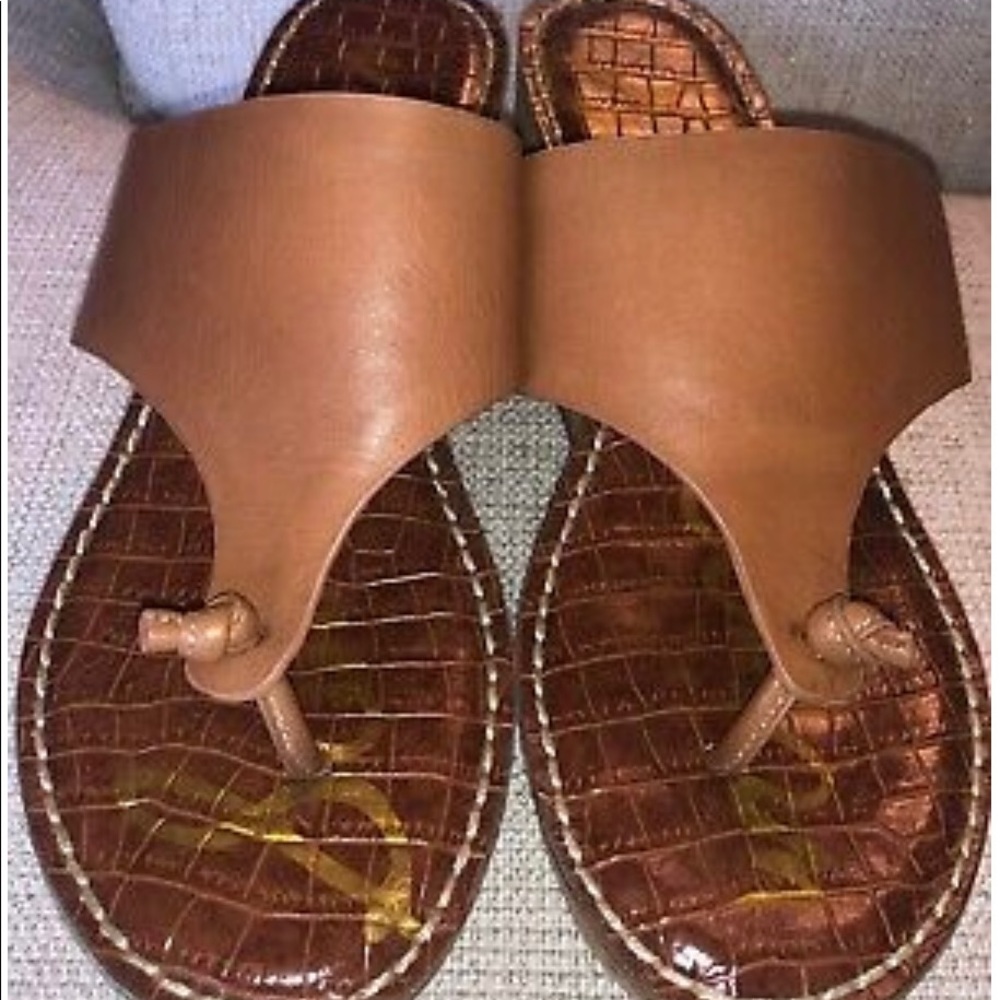 Sam Edelman Roy 3D Tan Leather Wedge Sandals